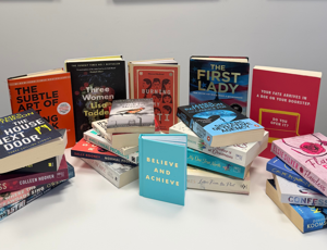 Books on a table