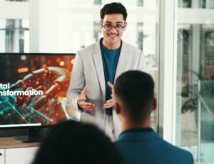 A person giving a presentation
