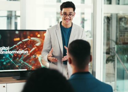A person giving a presentation