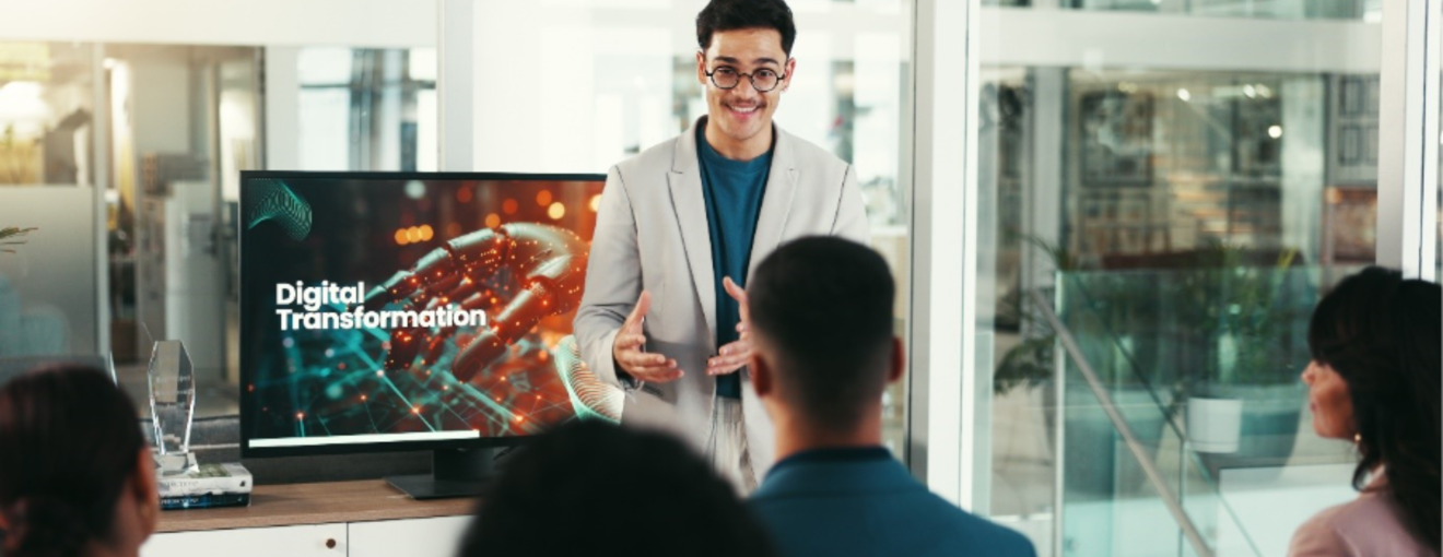 A person giving a presentation